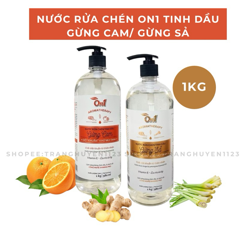  Nước Rửa Chén On1 Tinh Dầu Gừng Cam  Haru Gừng Sả 1 KG 