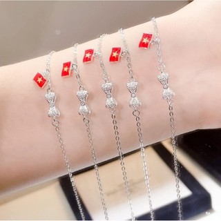 lắc tay nơ bạc treo cờ tổ quốc
