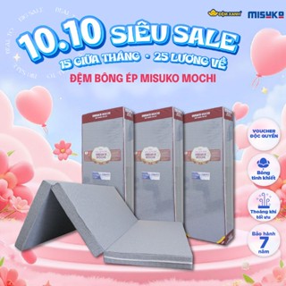 (Mới 5/24) Đệm bông ép  Misuko Mochi vải gấm xốp gập 3 - phân phối chính hãng bởi Đệm Xanh