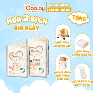 (Combo quà) 2 Bịch Tã/bỉm Gooby Extra mềm mại, chống tràn, siêu thấm hút đủ size cho bé 4-30KG
