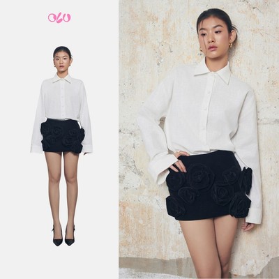 Chân váy OLV cạp trễ đính hoa nổi cá tính Seona phù hợp đi chơi đi tiệc đi chơi