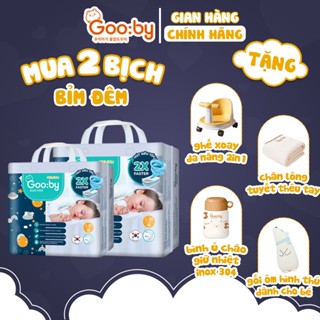 (Combo quà) 2 Bịch Tã/bỉm Gooby Premium - Bỉm đêm siêu mỏng, chống tràn đủ size cho bé 4-30KG
