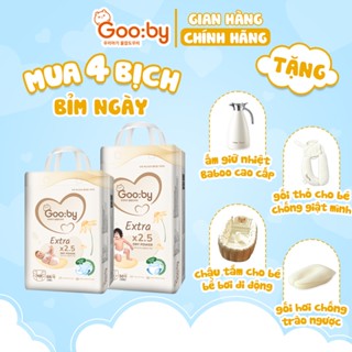 (Combo quà) 4 Bịch Tã/bỉm Gooby Extra mềm mại, chống tràn, siêu thấm hút đủ size cho bé 4-30KG