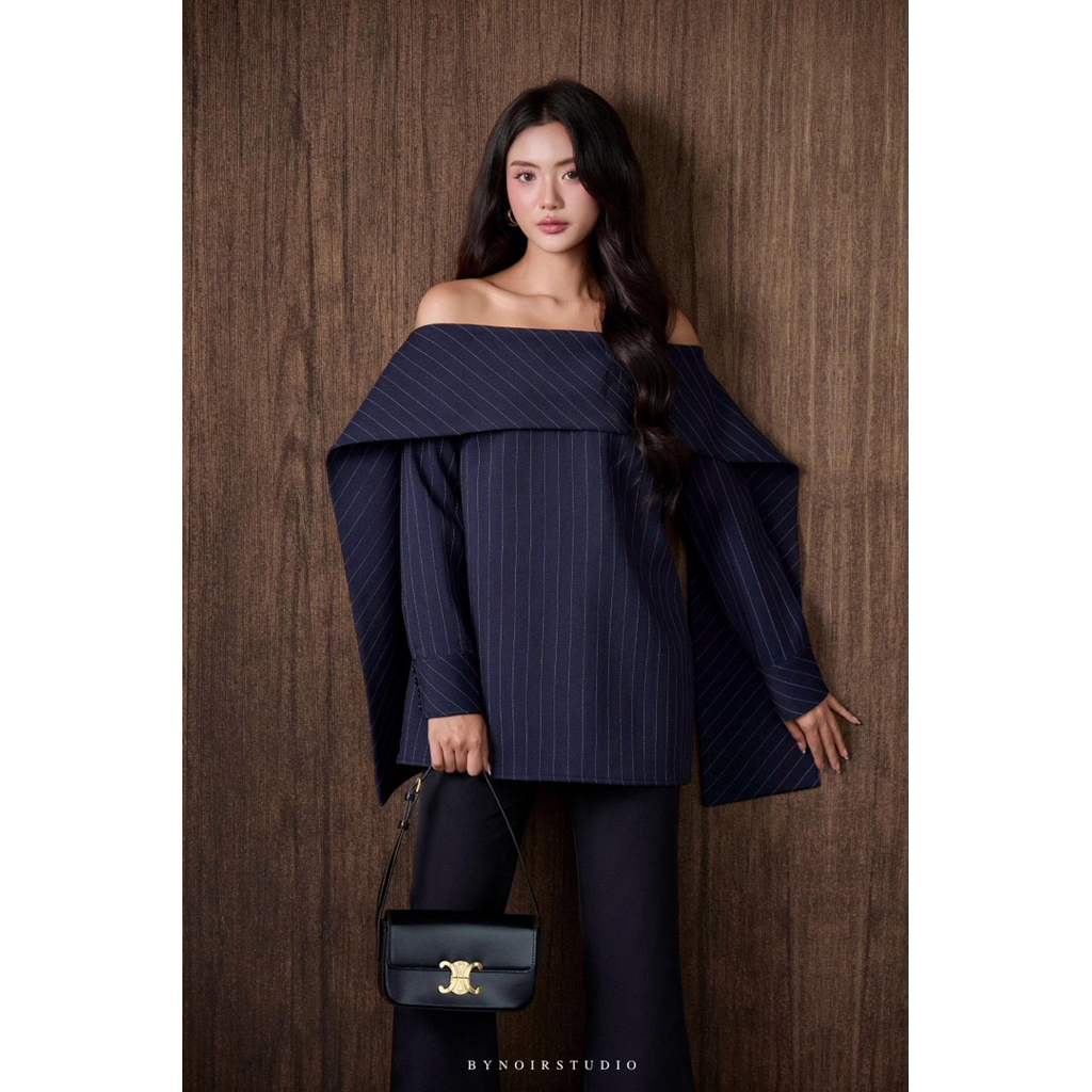 Camelia Top - Áo trễ vai kiểu tà 2 bên Bynoir Studio