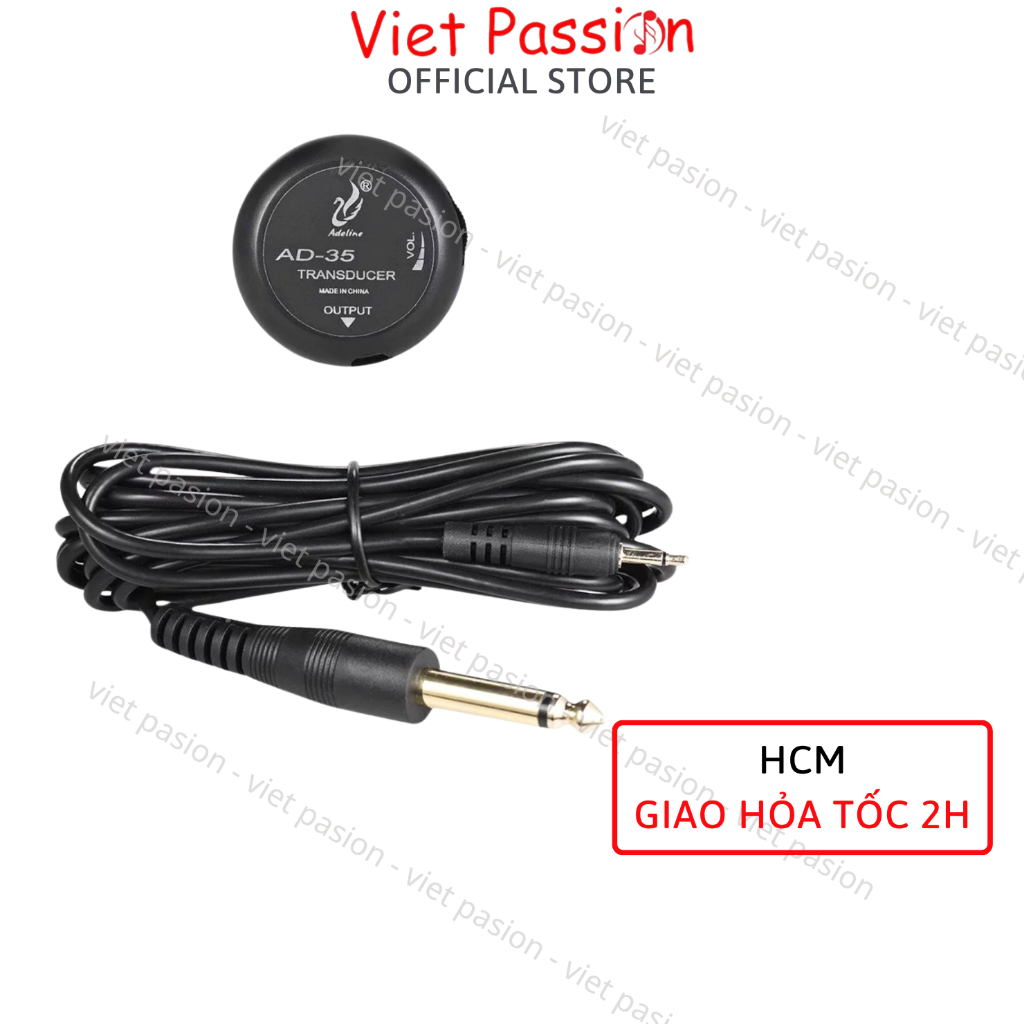 Pickup Transducer Adeline AD35 kích âm thanh mộc từ guitar ra loa không cần đục thùng chất lượng Vie