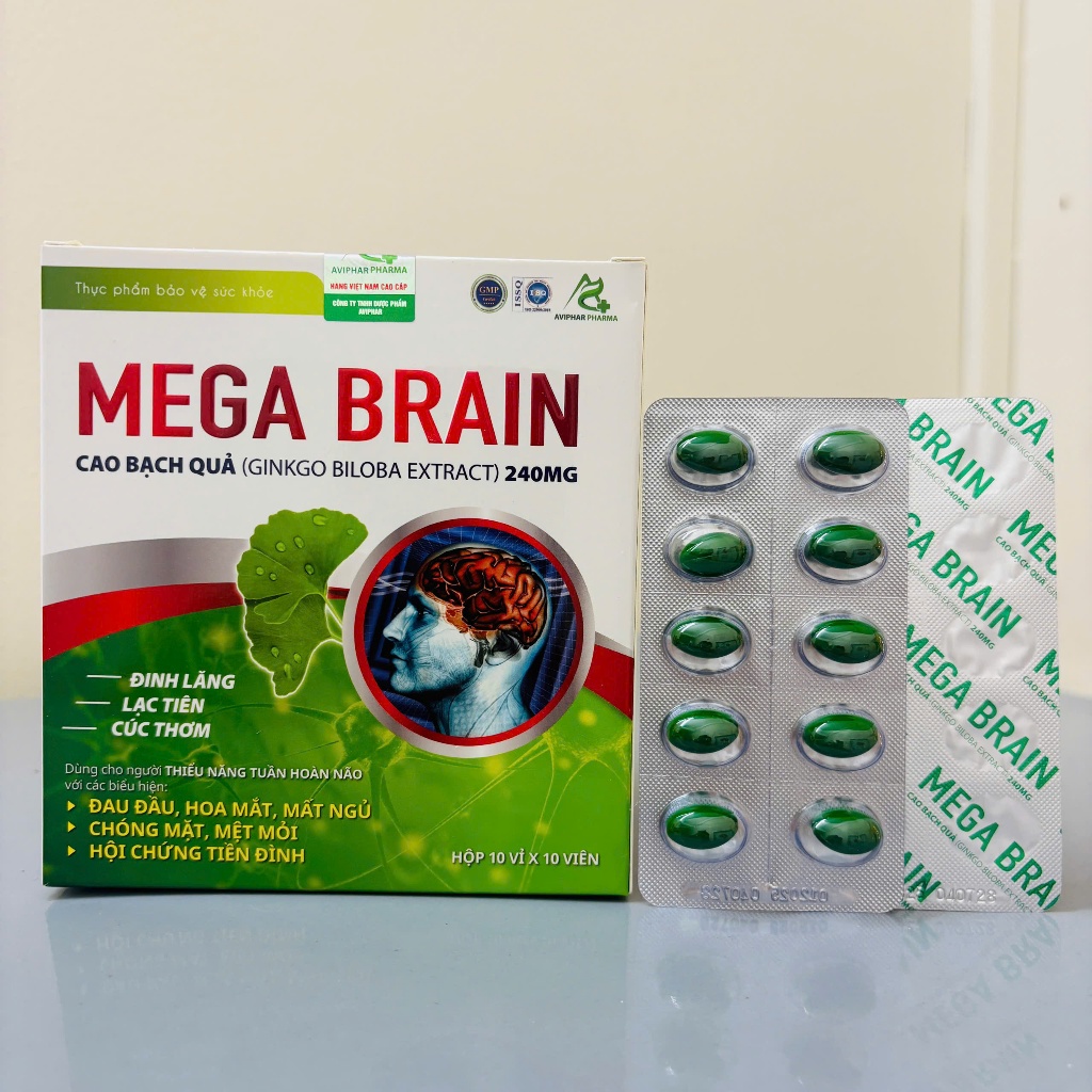 Bổ não Ginkgo Biloba hàm lượng cao 240mg - MEGA BRAIN
