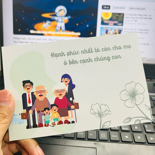  Thiệp Quà Tặng Ba Mẹ Thiệp Cảm ơn in hai mặt hình màu 