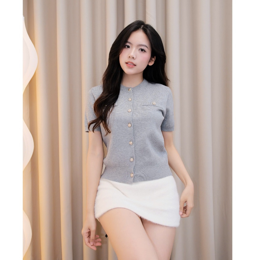 (BST hè HTIQUE) Ao len dệt kim siêu sang chảnh, Áo len cao cấp hồng pastel HT25 | BigBuy360 - bigbuy360.vn