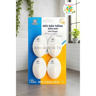 Móc Dán Tường Có Đinh Đóng 4 móc - móc dán tường treo quần áo mũ nón có đinh đóng