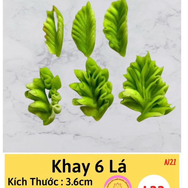 Khuôn silicon đổ rau câu Khay 6 Lá L33