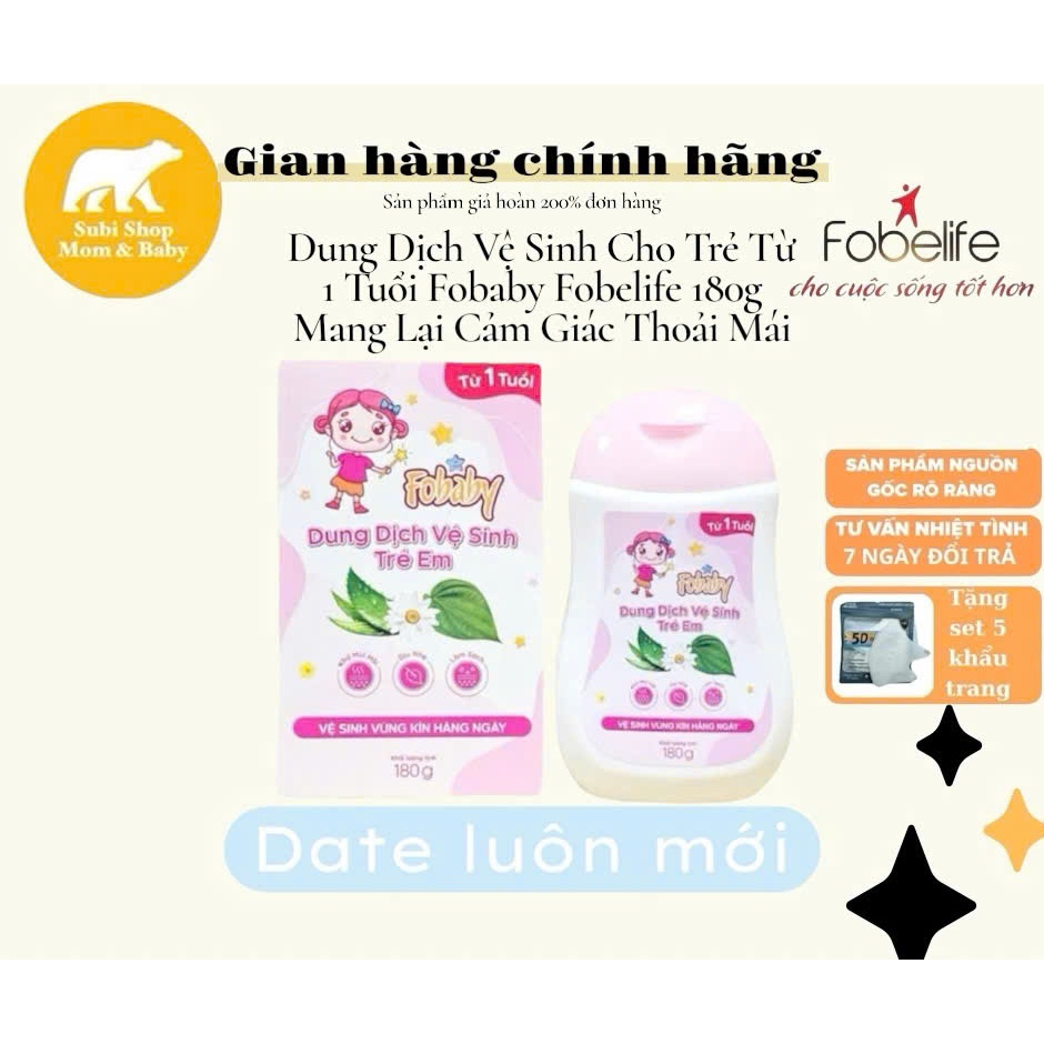 Dung Dịch Vệ Sinh Cho Trẻ Từ 1 Tuổi Fobaby Fobelife 180g Mang Lại Cảm Giác Thoải Mái