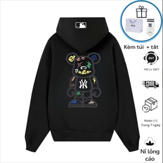  Áo Hoodie Lót Lông Cáo Mũ To Hai Lớp Form Rộng   - NY GẤU 