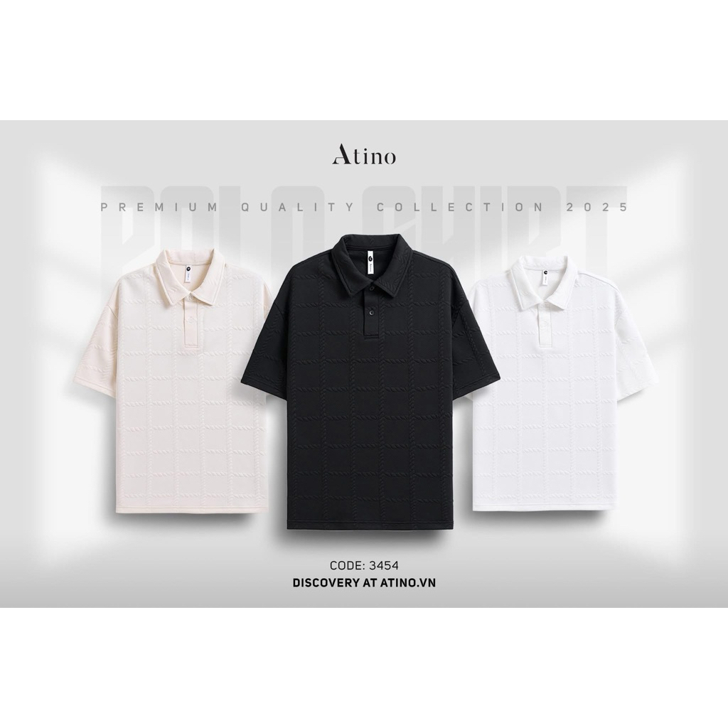 áo polo nam atino cotton xốp nổi xả kho 49k