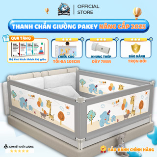 Thanh Chắn Giường Pakey NV2 Nâng Hạ Dạng Trượt Dễ Dàng ,Thanh Chắn Giường Có Khóa Xoáy 2 Chiều, Bọc Xốp An Toàn Cho Bé