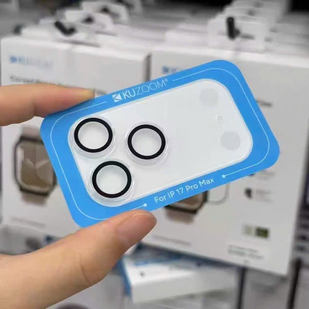 Dán Kính KUZOOM Bảo Vệ Cụm Camera iPhone 17/ 17 Air /  17 Pro / 17 Pro Max Trong Suốt Siêu Bảo Vệ Ca
