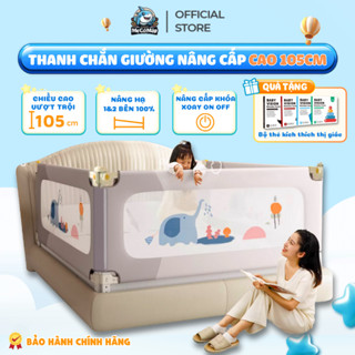 [NÂNG CẤP] Thanh Chắn Giường Cho Bé Pakey Cải Tiến Khóa Kép Cố Định, Nâng Hạ 1 Bên 2 Bên Dễ Dàng, Khung Cao 105cm