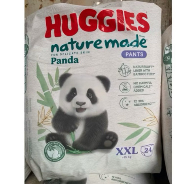 [Gift] Tã Quần Huggies Platinum Nature Made panda XXL24