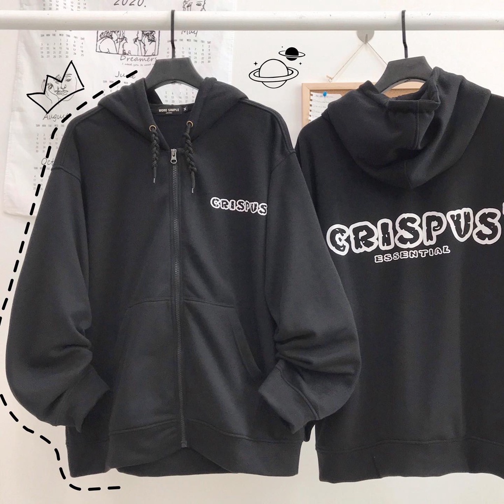 Áo Khoác Nỉ Bông CRISPUS Dây Kéo & ulzzang Form Rộng Unisex 1HIT_UNISEX(Ảnh Thật) | BigBuy360 - bigbuy360.vn