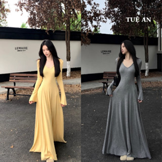  Váy len kiểu dài tay chuông ôm eo cao,Váy Tua Rua Kiểu Ngắn Sát Nách Cổ Tròn Dáng Suông Cao Cấp Quảng Châu  Mã TA009  