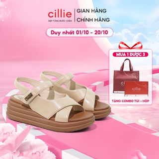 Dép Sandal Bánh Mì Nữ Cillie Đế Cao 5cm Êm Mềm Chống Trơn Quai Da Trơn SD29
