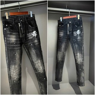  Quần jean nam đen xám khói đơn giản thêu logo cao bồi mix khoá lộ bản 4 cúc hosst neww 2026 