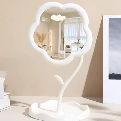 [ Hàng đẹp y hình ] ( bản to cao 30cm)  Gương hình cây hoa màu pastel, decor bàn trang điểm, bàn làm