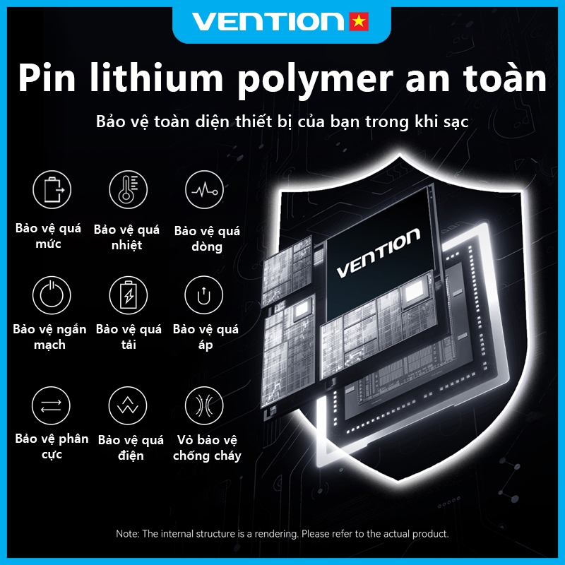 Sạc Dự Phòng 20000mAh 45W Vention PD3.0 Tốc Độ Cao,Thiết Kế Nhỏ Gọn, Tích Hợp Dây Type-C, Cho Điện Thoại,Tai Nghe,Tablet | BigBuy360 - bigbuy360.vn