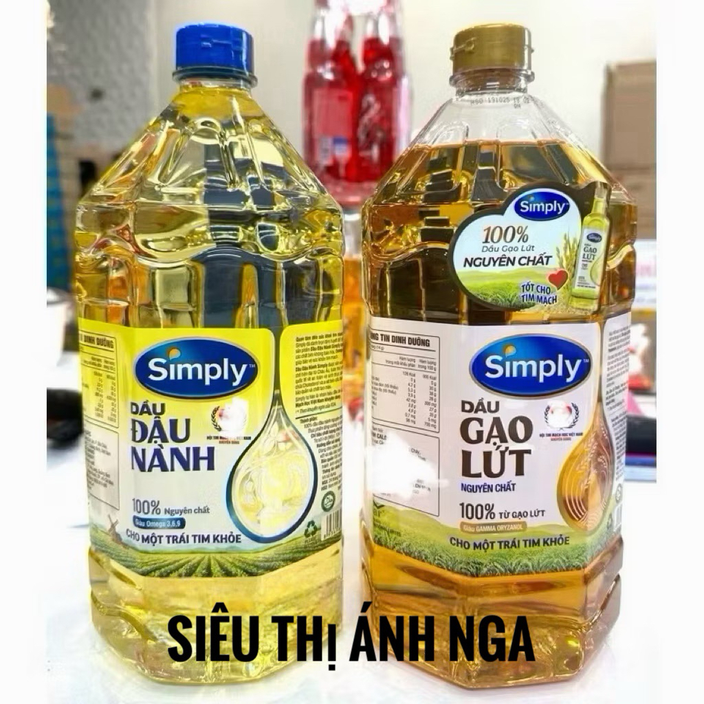 Dầu Ăn Đậu Nành/Gạo Lứt Simply 2 Lít