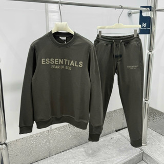  Bộ đồ nam dài tay thu đông Ess in chữ cao su nổi ngực thêu logo lưng nỉ chân cua dày dặn 