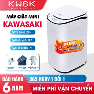  Máy giặt mini PVL - KAWASAKI Mặt kính cường lực 5kg giặt vắt sấy KT máy 42x45x75cm  KT lòng máy 32x30cm - BH 6 Năm 