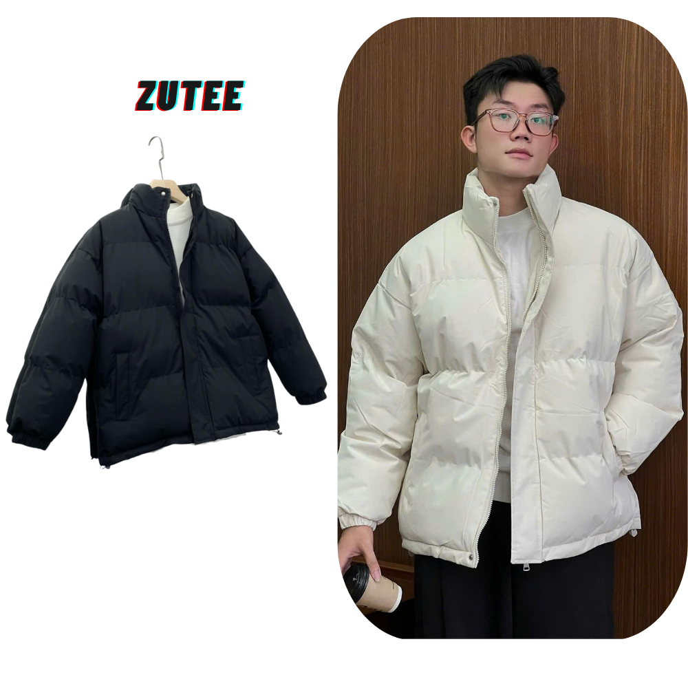 Áo Phao Nam Nữ Dài Tay Cổ Cao ZUTEE Bông Nhồi Form Rộng