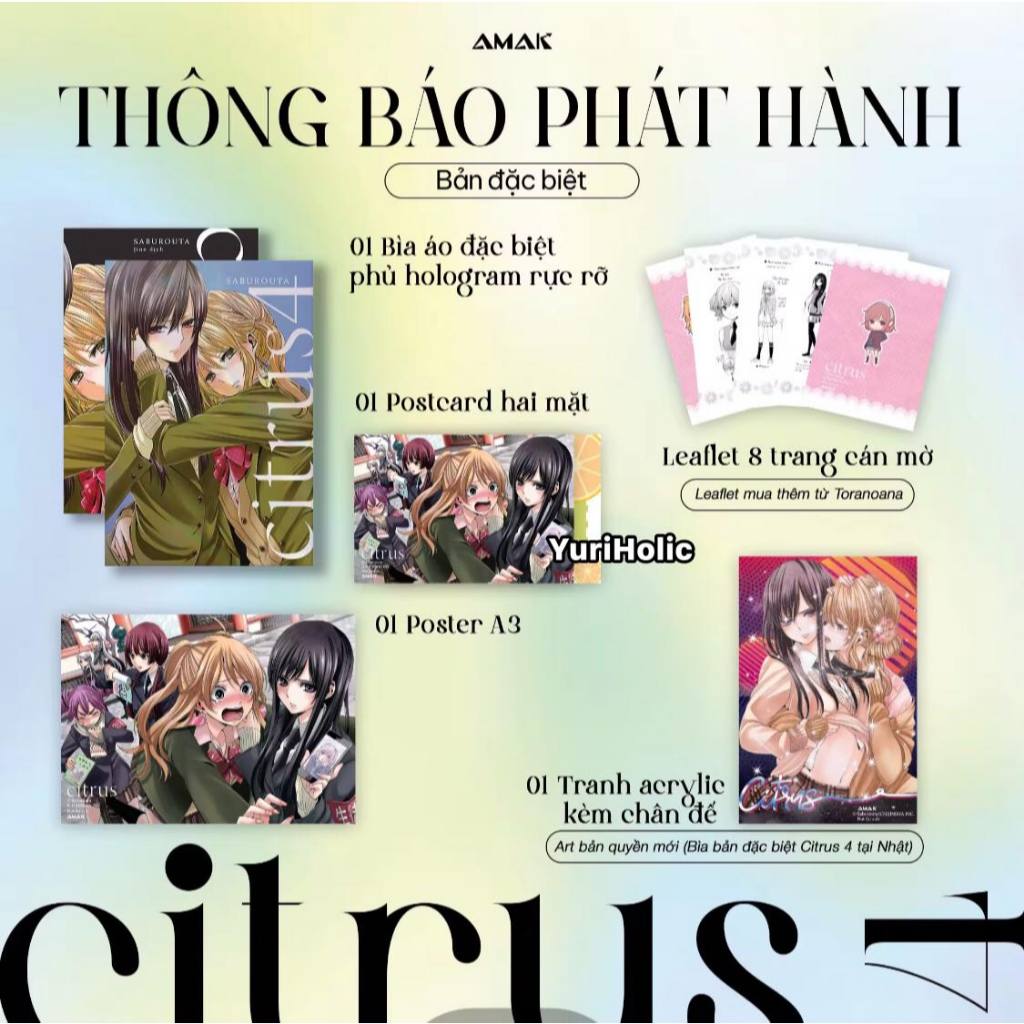 [Phụ Kiện Postcard + Poster + Tranh Acrylic + Bìa + Leaflet] Bản Đặc Biệt - CITRUS - Saburouta - Tập