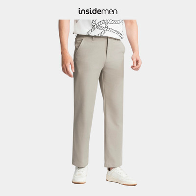 Quần Kaki Thời Trang Nam Insidemen dáng suông dệt dobby đứng phom 6KK0470Z