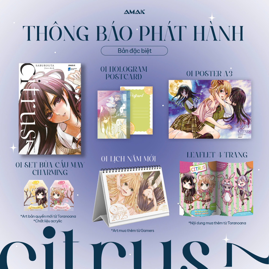 [Phụ Kiện Postcard + Leaflet + Poster + Charming + Lịch] Bản Đặc Biệt - CITRUS - Saburouta - Tập 7 -
