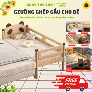 Giường ngủ cho bé – Giường ghép giường bố mẹ | Gỗ cao su tự nhiên, Tặng nệm, An toàn cho bé