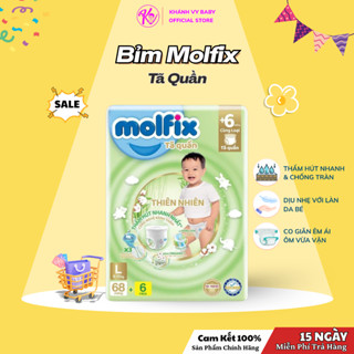  Tã bỉm Molfix dán quần siêu mềm thoáng khí thiên nhiên hàng chính hãng cho bé 