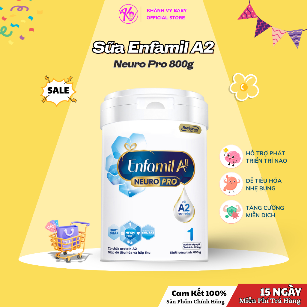 Sữa Enfamil A2 NeuroPro Số 1 2 3 800g Dinh Dưỡng Phát Triển Toàn Diện Cho Bé