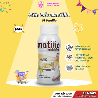 Sữa bầu MATILIA pha sẵn vị Vani lốc 4 hộp 200ml bổ sung dưỡng chất cho mẹ bầu