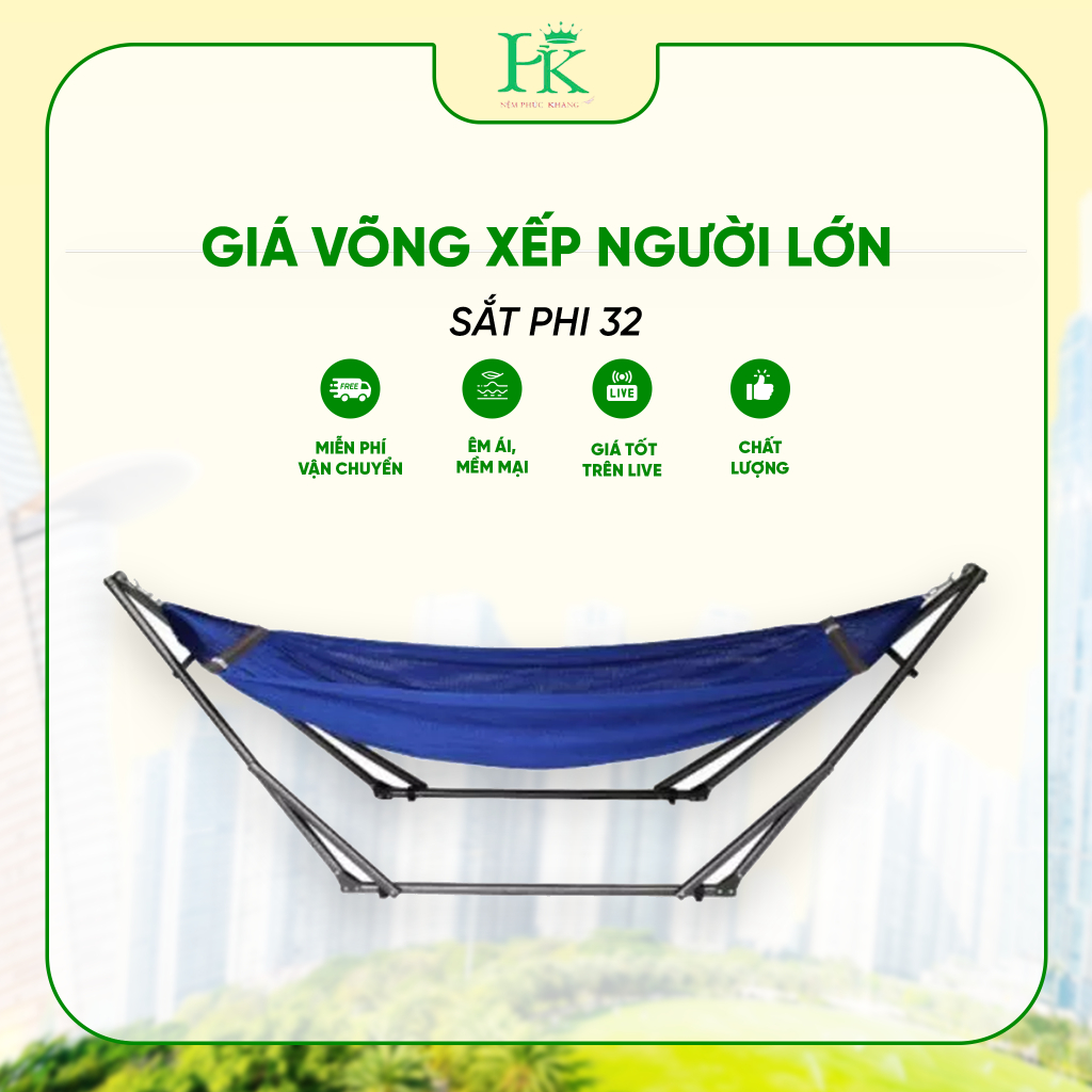 Giá võng xếp người lớn ( sắt phi 32 )