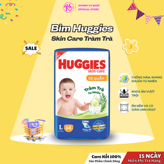  Tã Bỉm Huggies Tràm Trà dán quần Skin care siêu thấm hút hàng chính hãng cho bé 