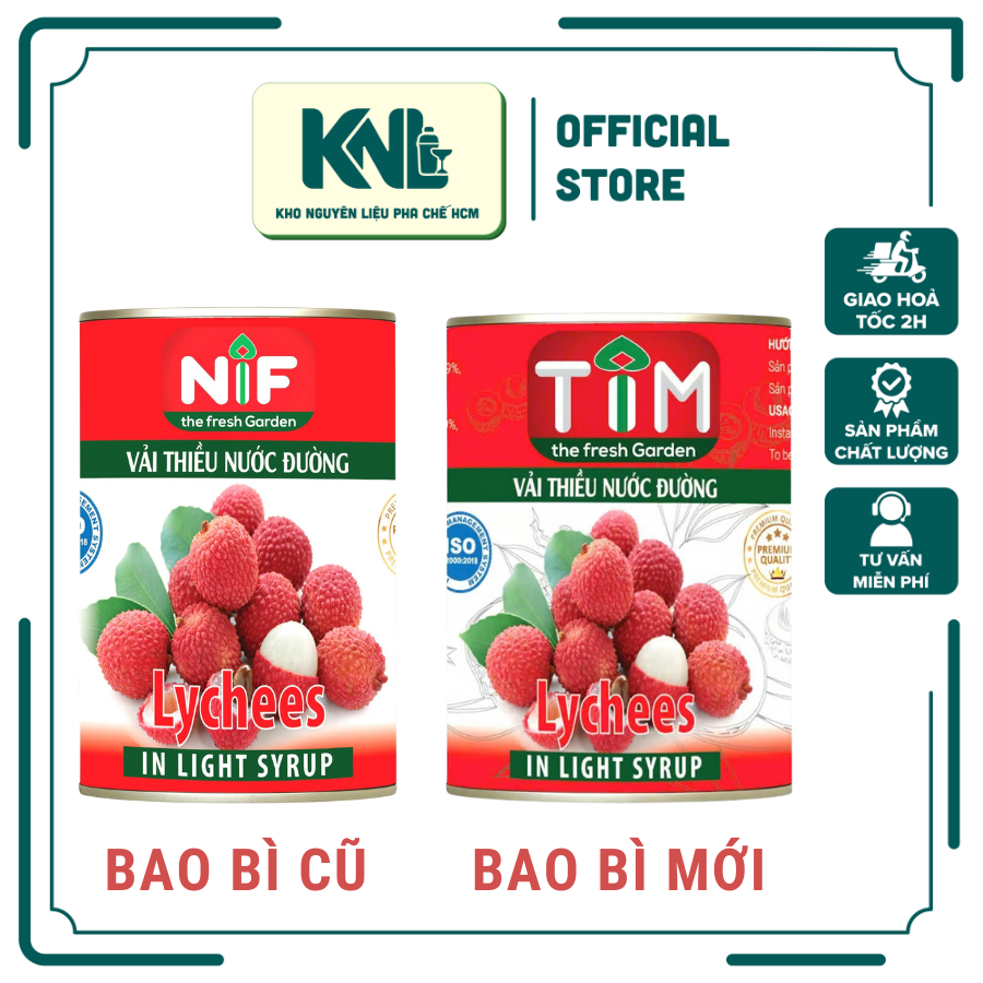 Vải ngâm nước đường - Vải thiều nước đường TIM (NIF) - Lon 560GR