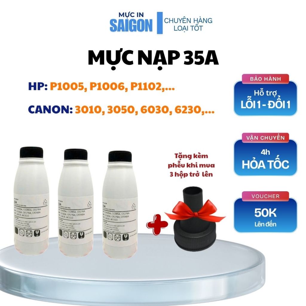 [HỎA TỐC] Mực Nạp Dùng Cho Hộp Mực CB435A, CE285A, CE278A, CF283A, CF279A, CF248A, W1360A