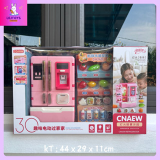  Bộ đồ chơi tủ lạnh mini có đèn và âm thanh cho bé – mô phỏng thật kèm trái cây nước uống 30 chi tiết Mã 308 