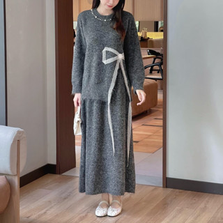  Set len nơ ren nữ sang chảnh ấm áp đông xuân Jeace Studio Mireille Set 