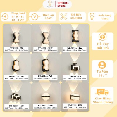 (9 Mẫu) Đèn Hắt Tường Chống Nước Energy Green Lighting - Trang Trí Ngoài Trời / Hành Lang - Góc Nhà
