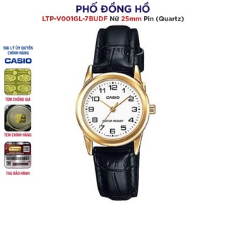 Đồng hồ nữ dây da casio chính hãng anh khuê ltp-v001gl-7budf