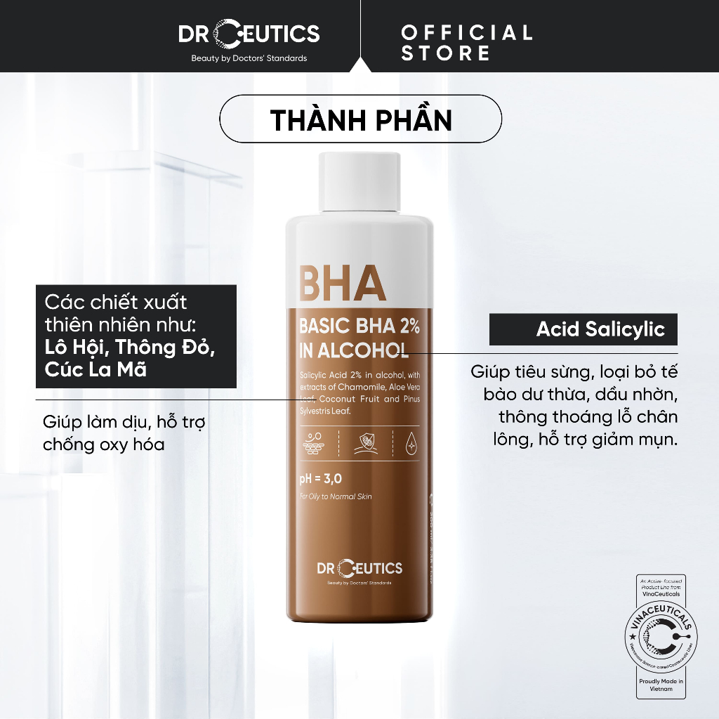 DRCEUTICS Dung Dịch Loại Bỏ Tế Bào Chết Basic BHA 2% In Alcohol - Nền Cồn (100ml - 200ml) | BigBuy360 - bigbuy360.vn