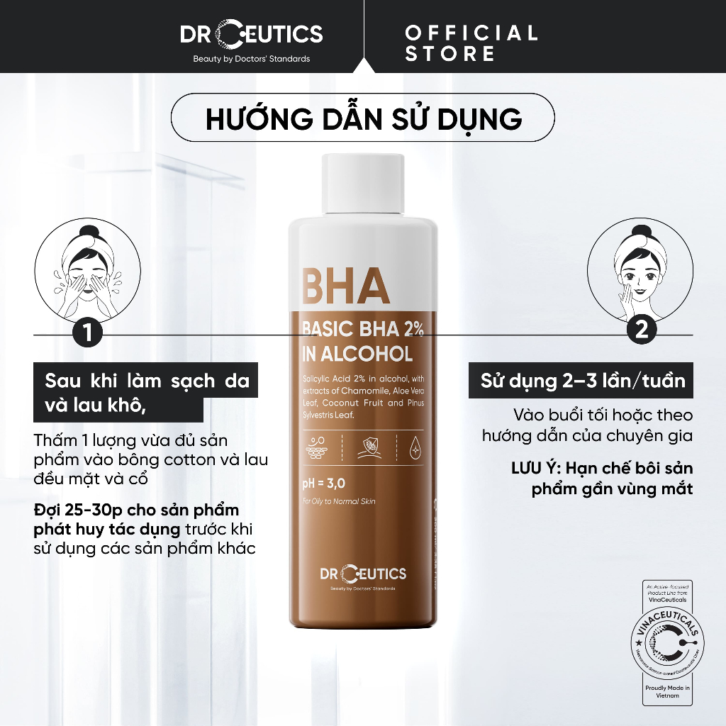 DRCEUTICS Dung Dịch Loại Bỏ Tế Bào Chết Basic BHA 2% In Alcohol - Nền Cồn (100ml - 200ml) | BigBuy360 - bigbuy360.vn