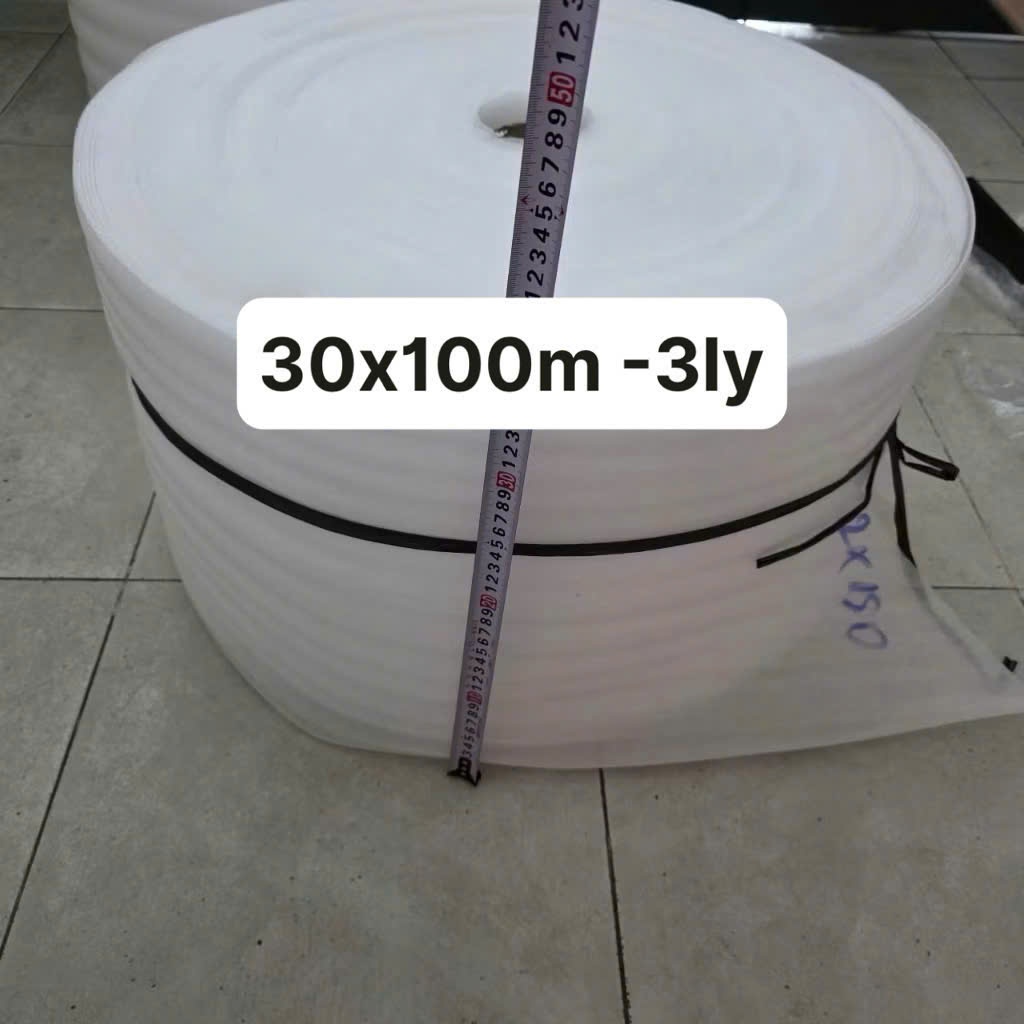 Cuộn Xốp PE Foam dày 3ly (30x100) mét, cuộn xố pe foam, màng xốp bọc hàng LƯU Ý NHẬN 1 CUỘN / 1 ĐƠN