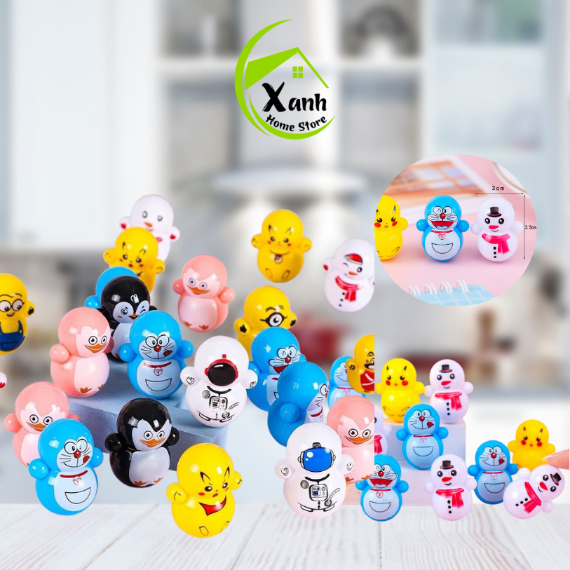 Lật Đật Hình Thú, Siêu Anh Hùng Cho Bé GD104 - Đồ Chơi Lật Đật Mini Hoạt Hình Pikachu Doremon